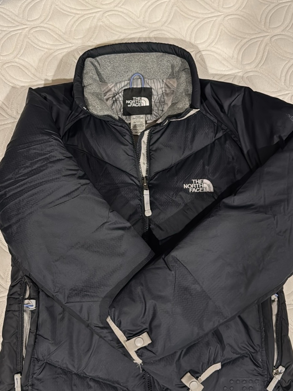 The North Face Women’s Black Puffer Jacket with Grey Trim